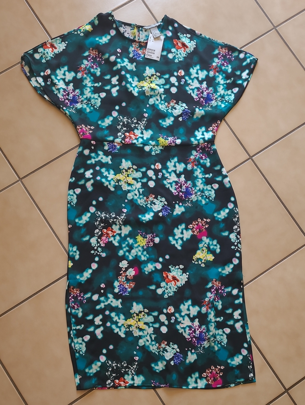 H&M Teal Floral Midi Dress